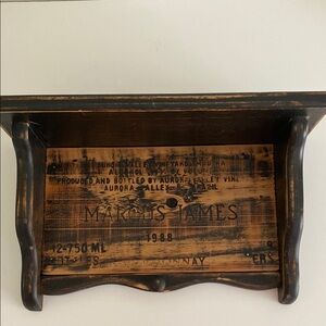 Marcus James Chardonnay 1988 Brazil Rustic Wall Shelf wine crate repurposed